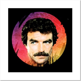 Tom Selleck-Retro 80s Aesthetic Design Posters and Art